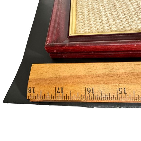 Red Pink Roses Bud Framed Cross Stitch Wall Decor Shabby Chic Floral Cot… - Picture 10 of 16